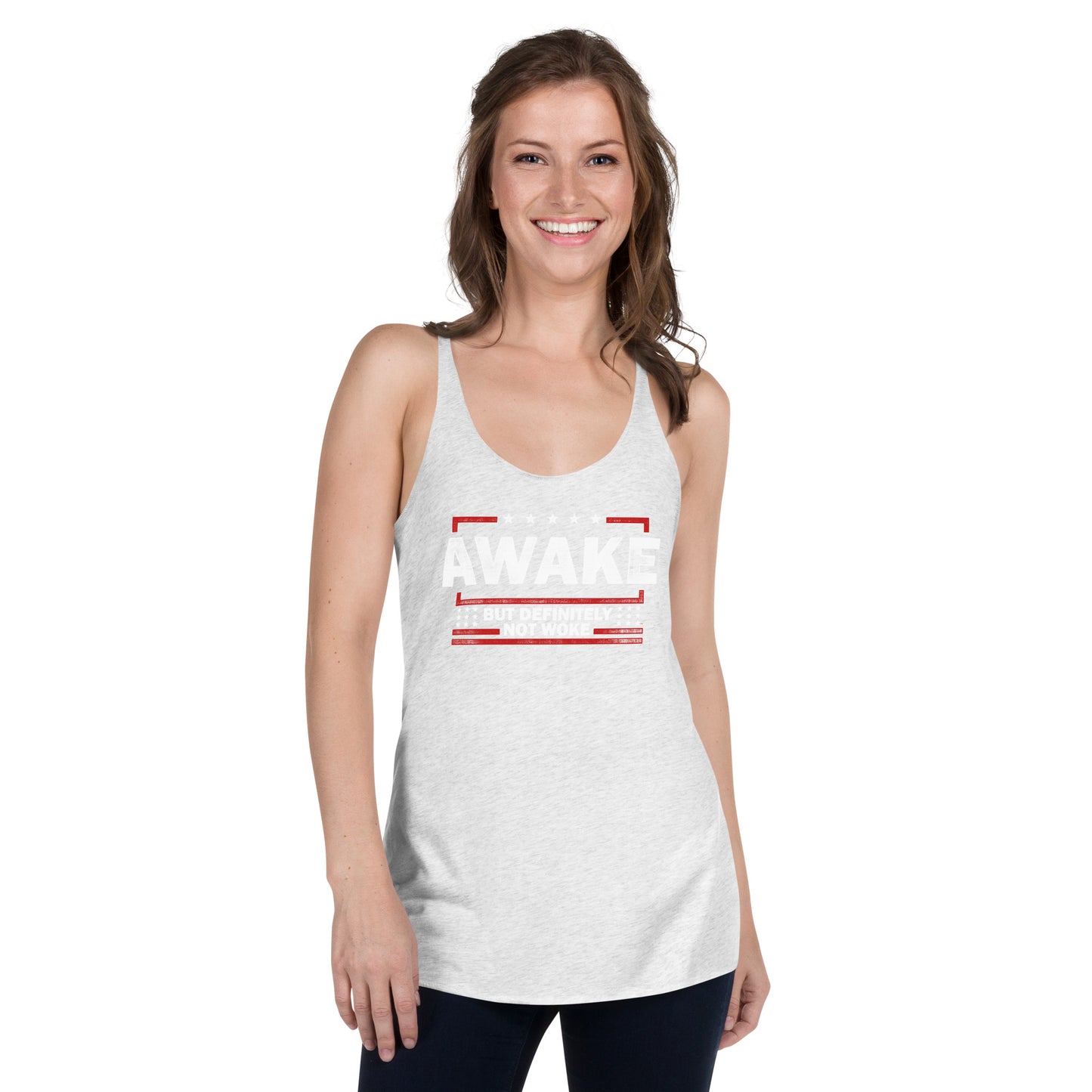 Awake But Not Woke Women's Racerback Tank