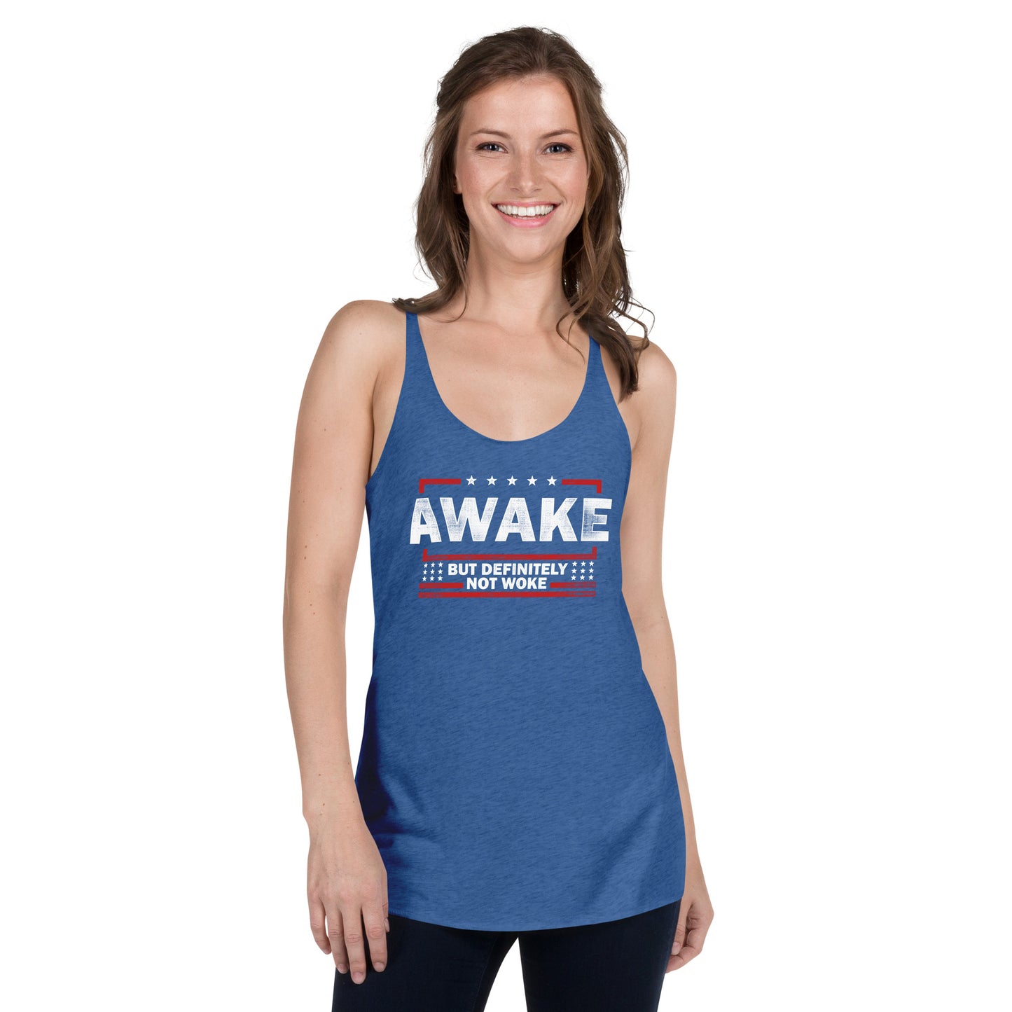 Awake But Not Woke Women's Racerback Tank