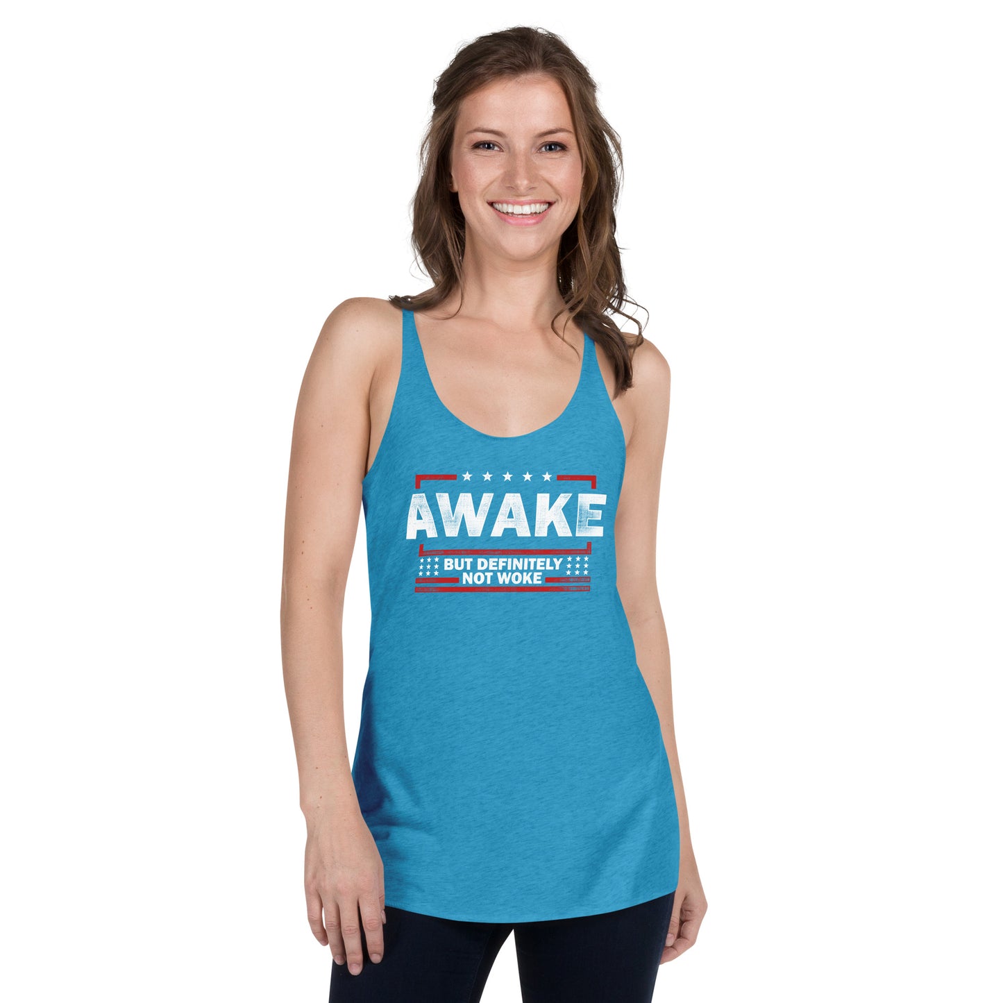 Awake But Not Woke Women's Racerback Tank